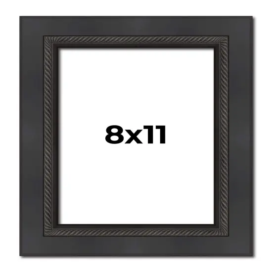 Photo Size Traditional Black Picture Frame - UV Acrylic, Foam Board Backing, Hanging Hardware {1}