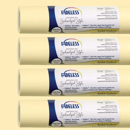 Schoolgirl Style Bulletin Board Paper, 48" x 12', Lemon Drop, 4 Rolls {1}