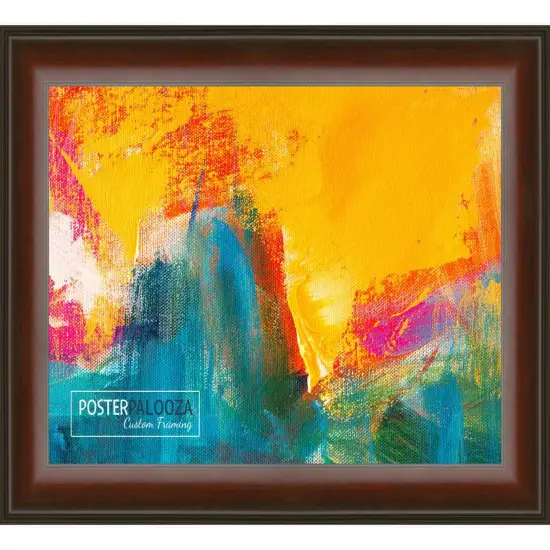 Photo Size Linear Brown Picture Frame - UV Acrylic, Foam Board Backing, Hanging Hardware {5}