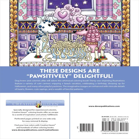 Creative Haven: Adorable Dogs Coloring Book-Softcover {3}
