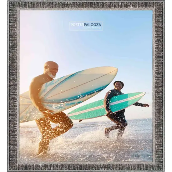 Square Textured Black Picture Frame - UV Acrylic, Foam Board Backing, Hanging Hardware {6}