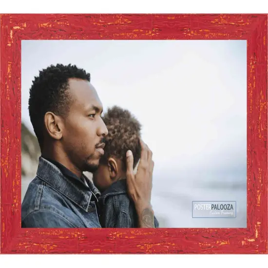 Shabby Chic Red Picture Frame - UV Acrylic, Backing Board, Hanging Hardware Included {3}