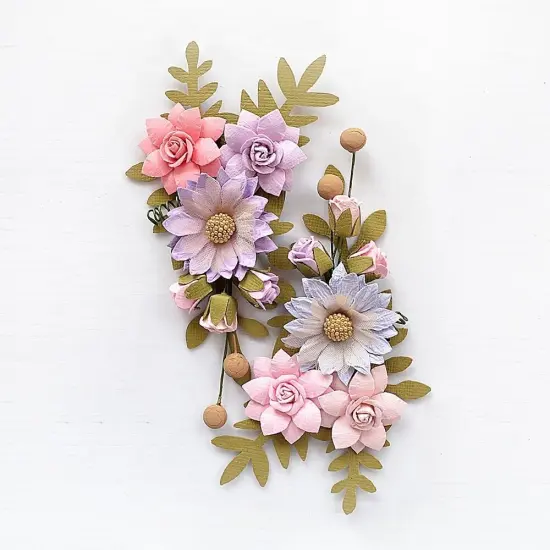 Pack of 3 - Little Birdie Fairy Rosa Paper Flowers 2/Pkg-Fairy Sparkle {3}