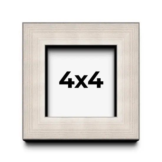 Square Minimalist Shadow Box Silver Picture Frame - UV Acrylic, Backing, Hanging Hardware {1}
