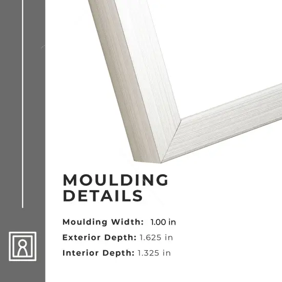 Photo Size Shadow Box 1.5" Depth Silver Picture Frame - UV Acrylic, Backing, Hanging Hardware {3}