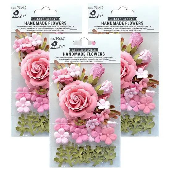 Pack of 3 - Little Birdie Rooney Paper Flowers 23/Pkg-Celebrate Life {1}