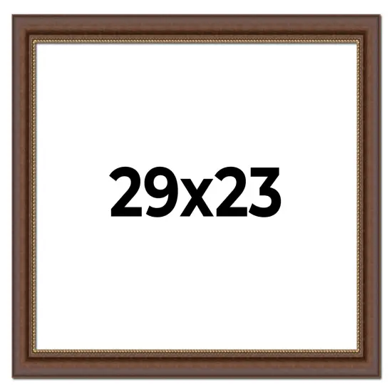 Photo Size Traditional Brown Picture Frame - UV Acrylic, Foam Board Backing, Hanging Hardware {1}