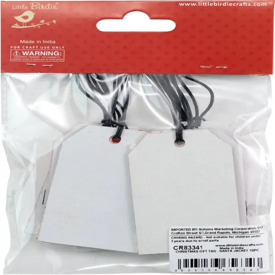 Little Birdie Christmas Gift Tag 10/Pkg-Santa Jacket {4}