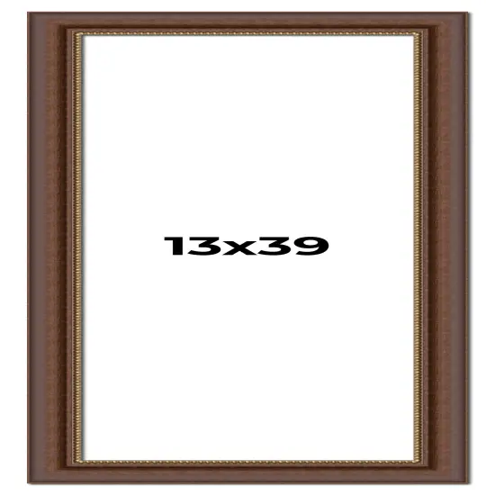 Panoramic Traditional Brown Picture Frame - UV Acrylic, Foam Board Backing, Hanging Hardware {1}