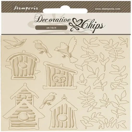 Stamperia Decorative Chips 5.5"X5.5"-Garden Nests {1}