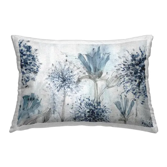 Stupell Industries Blue Abstract Dandelions Outdoor Pillow, 14 x 7 x 20 {1}