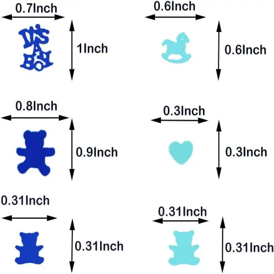 Gender Reveal Party Supplies Blue Confetti Sprinkles for Funny Baby Shower Pinata Party Decoration-"It's A Boy" Bear Horse Heart 1.5OZ {2}