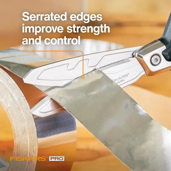 Pro PowerArc Shop Shears, Heavy Duty Stainless Steal Scissor, Industrial Grade Tool for Building and Construction, 10 in, Orange/Black {3}