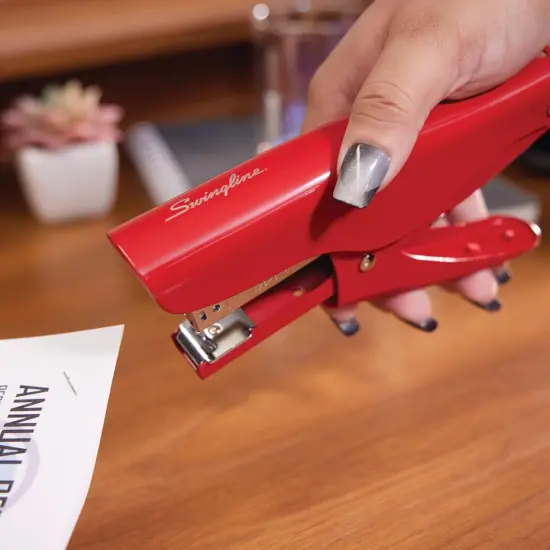 Plier Stapler, Handheld Heavy Duty All Metal Stapler, 25 Sheet Capacity, Jam Free, Vintage Rio Red (S7010159) {3}