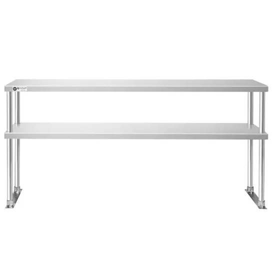 KUTLER Stainless Steel Double Overshelves, NSF Commercial 2-Tier Shelves for Prep and Work Tables for Restaurant, Kitchen, Workshop {3}