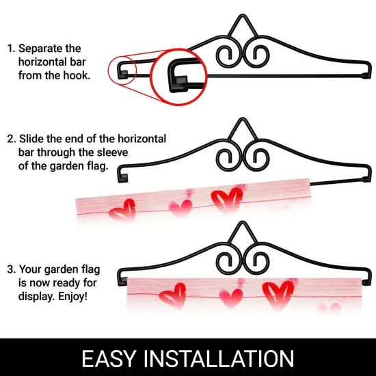 G128 Combo Pack Garden Flag Hanger 14IN & Garden Flag Valentine&rsquo;s Day Cupid Delivery Truck Printed 12x18IN Double Sided Yard Garden Lawn Decoration {3}