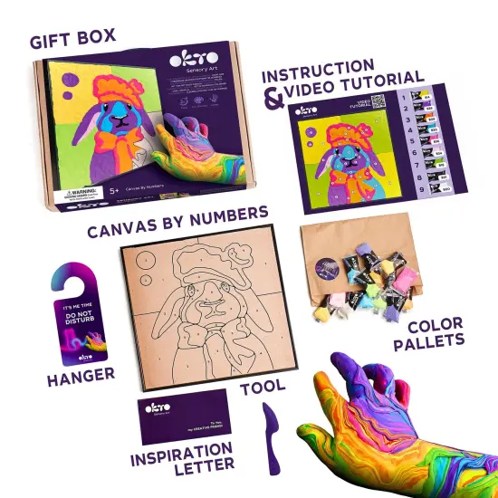 OKTO Clay-by-Numbers Kit &ndash; &ldquo;Bunny&rdquo; (11.4&rdquo; x 11.4&rdquo;) {3}