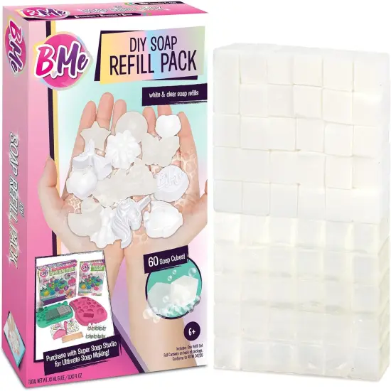 DIY Soap Making Kit Refill Pack - 60 Soap Cubes for The Super Soap Studio Kit- 30 Clear and 30 White Soap Cubes Included- Make Your Own Soap for Boys Girls- Fun Education Activity for Kids 6+ {1}