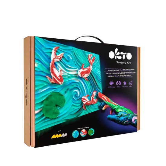 OKTO Sensory Art 3D Painting &ldquo;Koi Carps&rdquo; &ndash; 11.8&rdquo; x 15.7&rdquo; Canvas Kit {1}