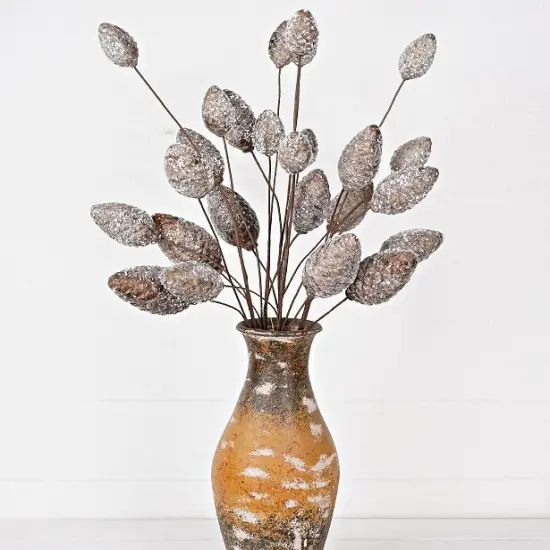 32" Snowy Pinecone Spray &ndash; Glittered Artificial Winter Stem for Christmas Decor {3}