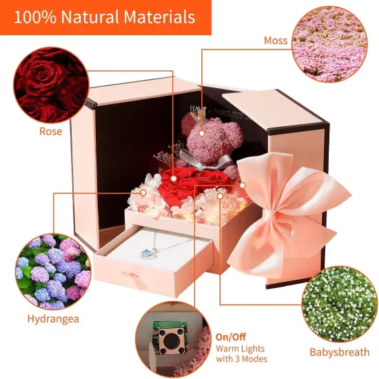 Preserved Red Rose Gifts with LED Light {2}