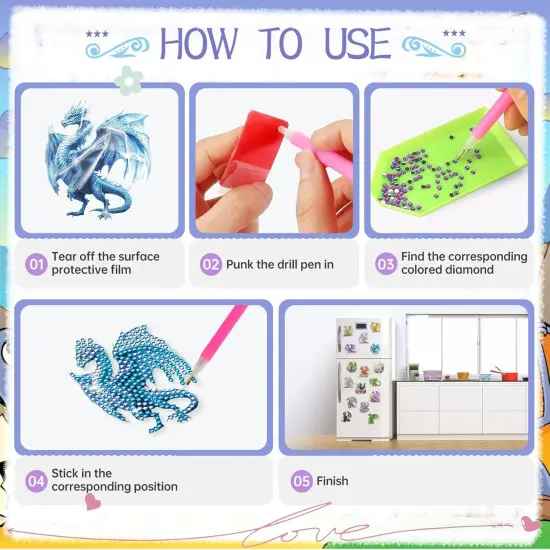 Dragon Diamond Painting Magnets {4}