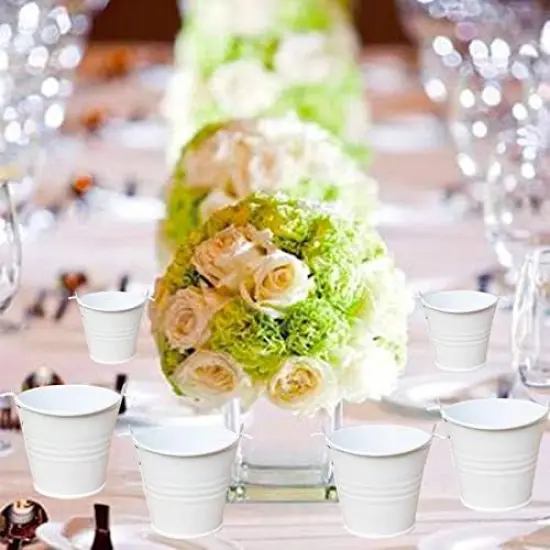 30pcs Mini Metal Bucket - White {4}