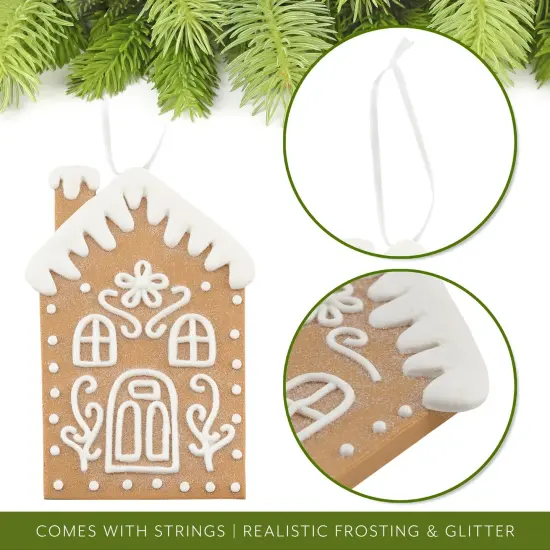 Gingerbread House Ornaments 12ct 4.5in Christmas Decor Set {2}