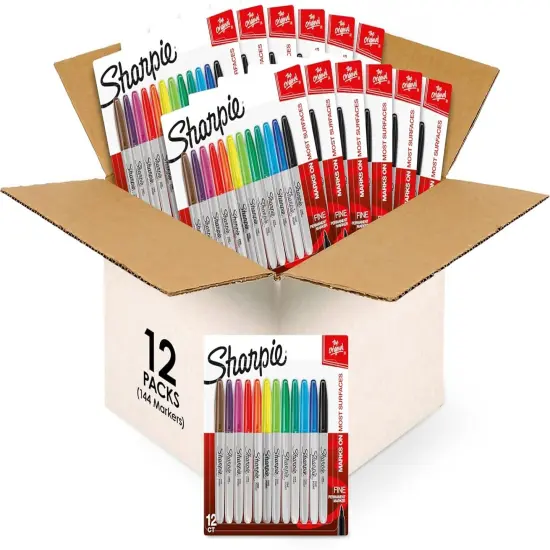 Sharpie Permanent Markers &ndash; Fine Point, Assorted Color Set {4}