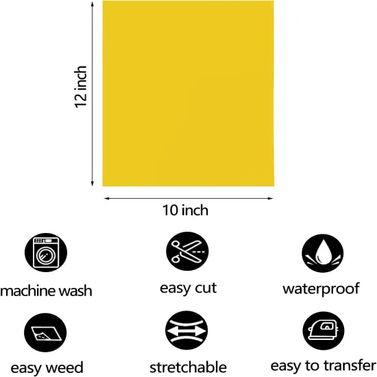 12" x 10" Glossy Yellow Iron on Vinyl for T-Shirt {3}