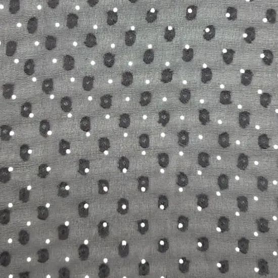 1 Yard Black or Ivory Clip Dot Chiffon Lightweight Sheer Polyester Fabric 57/58" Wide {2}
