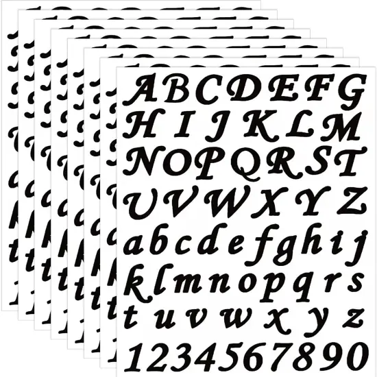 8 Sheets Vinyl Letter Stickers Self Adhesive Alphabet Stickers {1}