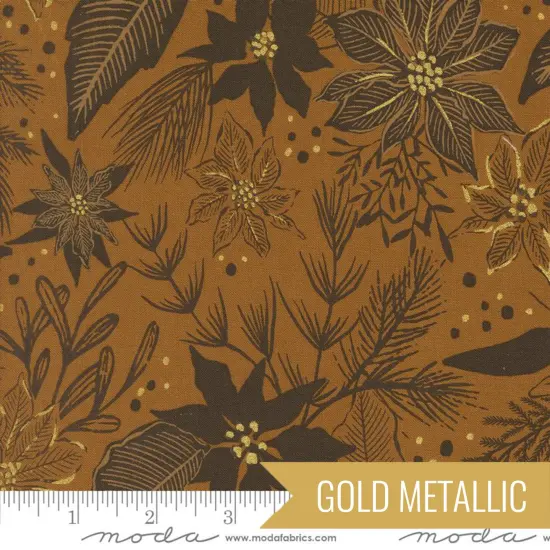 Poinsettia in Sienna Metallic (45623 14m) | Old World Yuletide | Fancy That Design House Co | Moda {1}