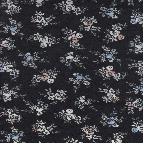 1 Yard Linen Look Print Fabric, 58/59&Prime; Wide 100% Polyester BLACK {1}