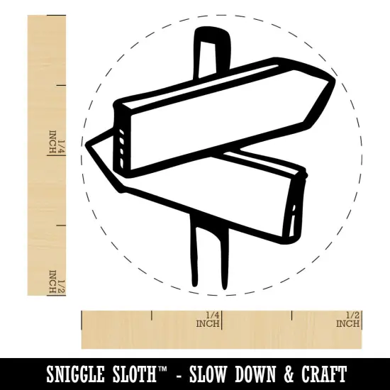 Crossroads Sign Diverging Paths Choices Decisions Self-Inking Rubber Stamp Yellow {1}