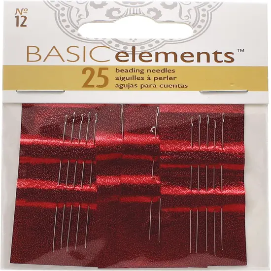 The Beadsmith Basic Elements Beading Needles &ndash; Size 12, Pack of 25 &ndash; Use for Loom Weaving Beadwork, Off-Loom Stitching and Jewelry Making with Seed Beads {6}