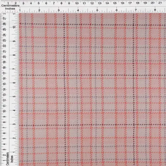 1 Yard Knit Jacquard Plaid Fabric, 230 GSM Polyester Rayon Spandex Blend 58/60" Width ROSE {5}