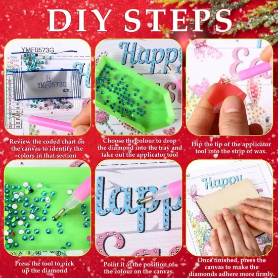 13 Pcs Interchangeable Seasonal Diamond Painting Kits Spring Summer Easter Diamond Art Kits with Frame for Cute Cartoon Holiday Table Decor Art Craft Gifts(Multi Elements) {4}