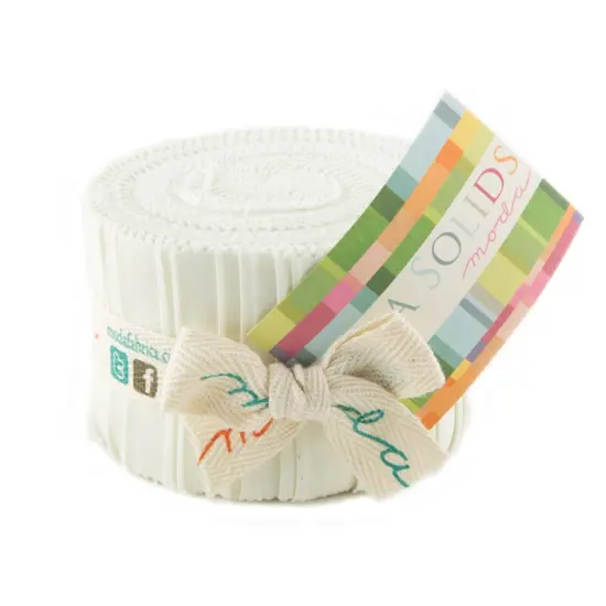 Bella Solids 2.5" Strip Junior Roll (Junior Jelly Roll) in Porcelain by Moda for Moda (9900JJR 182) {1}