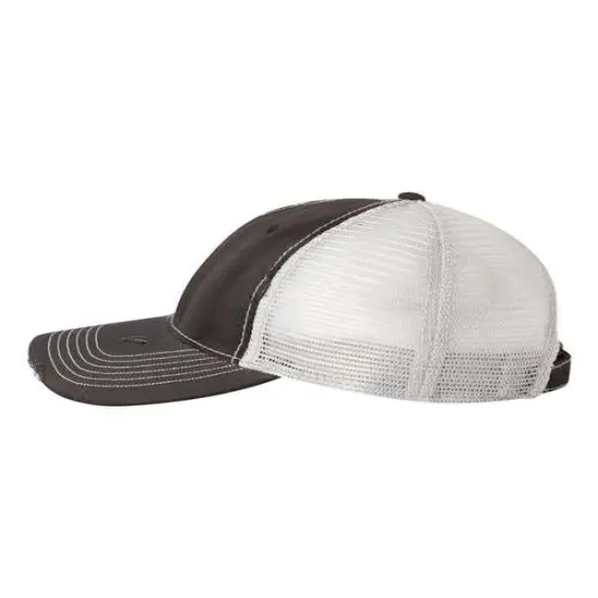 Valucap&reg; Bounty Dirty Washed Mesh Back Cap Black/ Silver {5}