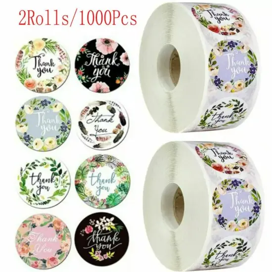 1" Round Thank You Stickers Bussiness Kraft Stickers Label Self-Adhesive Sticker {7}