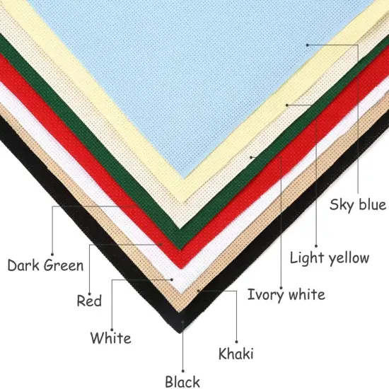 8 Pieces Aida Cloth 8 Color 14 Count Classic Reserve Cross Stitch Fabric, 12 by 18-Inch {5}