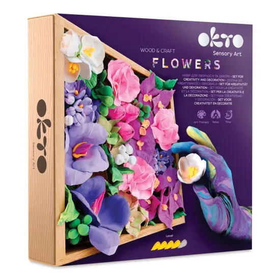 Okto Sensory Art DIY Wood & Craft Clay Kit - Flowers, Inspiration Colors {1}
