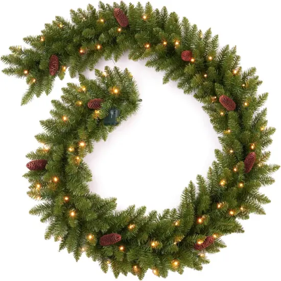 9 FT Christmas Garland Pre-lit 70 LED Lights Holiday Artificial Decor {1}