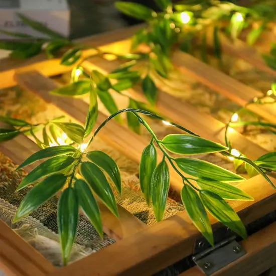 2 Pack 6ft Fairy Lights with Green Leaf Christmas Garland {3}