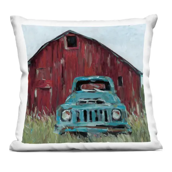 Stupell Industries Turquoise Pickup Truck Indoor Pillow, 18 x 7 x 18 {1}
