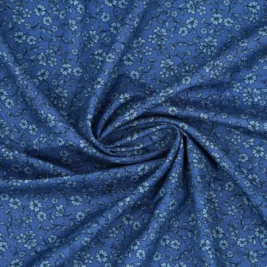 100% Cotton Fabric by The Yard for Sewing DIY Crafting Fashion Design (Spring Flowers Blue) {3}