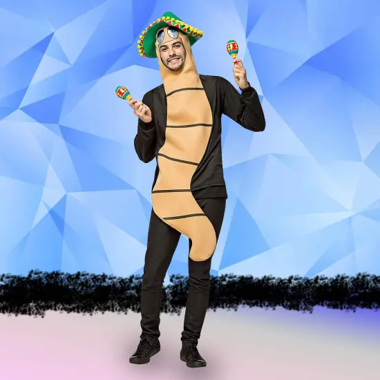 Funny Tequila Worm Costume Adult Size Sombrero Tunic for Cinco de Mayo Fun {4}