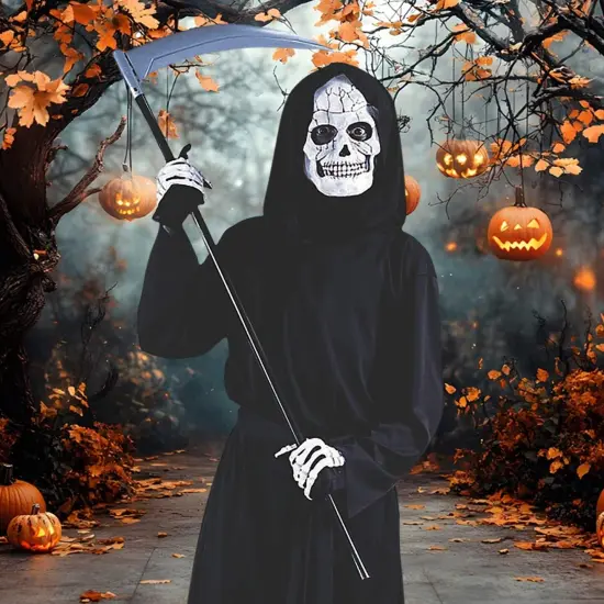 Grim Reaper Dress Up Costume for Boys Halloween {5}