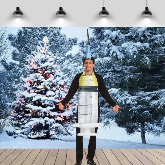 Syringe Adult Costume Funny Medical Tunic and Headpiece for Themed Events {5}